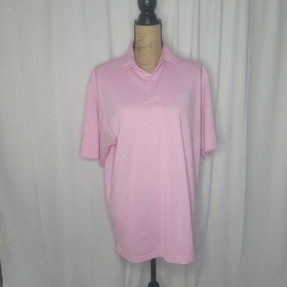 DONALD ROSS Mens Short Sleeve Golf Polo Shirt Size Medium Solid Pink - Picture 1 of 9